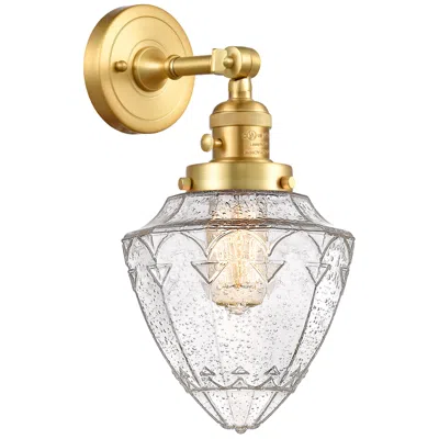 Innovations Lighting Bullet 7" Satin Gold Sconce W/ Seedy Shade