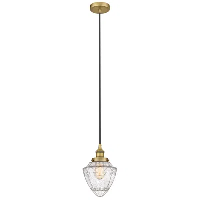 Innovations Lighting Bullet 7" Wide Brushed Brass Corded Mini Pendant With Seedy Shade
