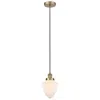 Innovations Lighting Bullet 7"w Antique Brass Corded Mini Pendant W/ Matte White Shade In White