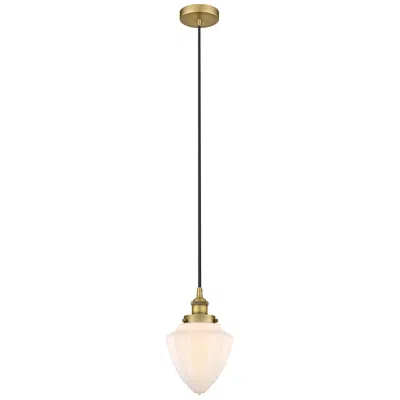 Innovations Lighting Bullet 7"w Brushed Brass Corded Mini Pendant W/ Matte White Shade
