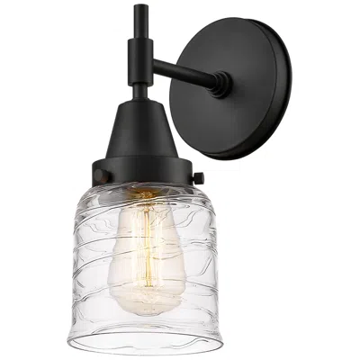 Innovations Lighting Caden 11" High Matte Black Sconce W/ Deco Swirl Shade