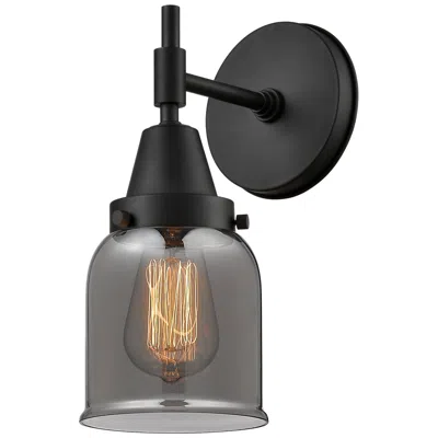Innovations Lighting Caden 11" High Matte Black Sconce W/ Plated Smoke Shade