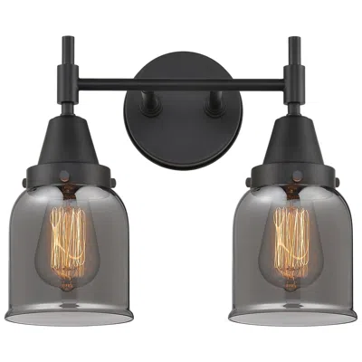 Innovations Lighting Caden 14" Wide 2 Light Matte Black Bath Vanity Light W/ Plated Smoke S