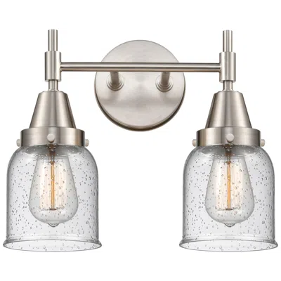 Innovations Lighting Caden 14" Wide 2 Light Satin Nickel Bath Vanity Light W/ Seedy Shade