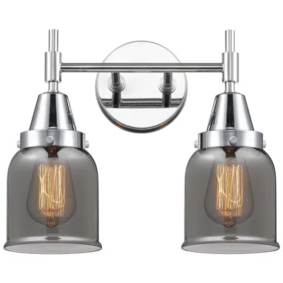 Innovations Lighting Caden 14"w 2 Light Polished Chrome Bath Vanity Light W/ Plated Smoke S