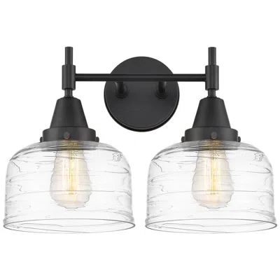 Innovations Lighting Caden 17" Wide 2 Light Matte Black Bath Vanity Light W/ Deco Swirl Sha
