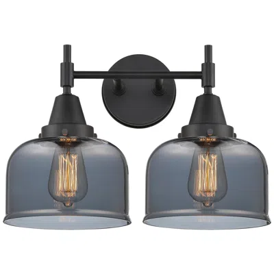 Innovations Lighting Caden 17" Wide 2 Light Matte Black Bath Vanity Light W/ Plated Smoke S