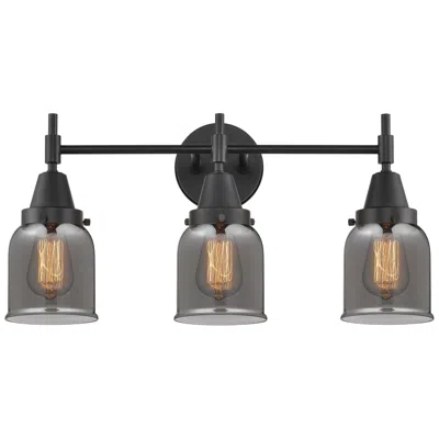 Innovations Lighting Caden 23" Wide 3 Light Matte Black Bath Vanity Light W/ Plated Smoke S