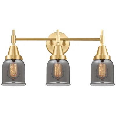 Innovations Lighting Caden 23" Wide 3 Light Satin Gold Bath Vanity Light W/ Plated Smoke Sh