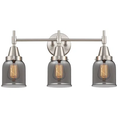 Innovations Lighting Caden 23" Wide 3 Light Satin Nickel Bath Vanity Light W/ Plated Smoke