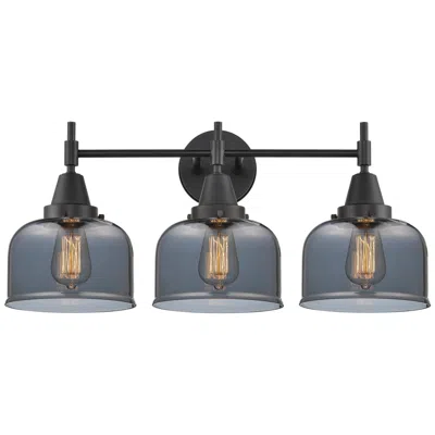Innovations Lighting Caden 26" Wide 3 Light Matte Black Bath Vanity Light W/ Plated Smoke S