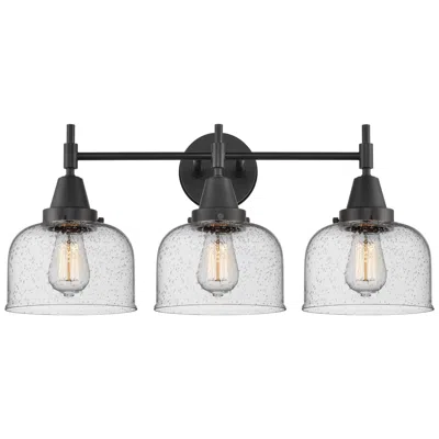 Innovations Lighting Caden 26" Wide 3 Light Matte Black Bath Vanity Light W/ Seedy Shade