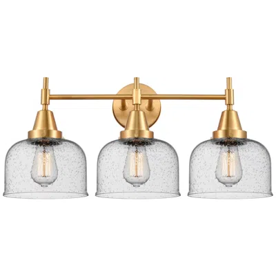 Innovations Lighting Caden 26" Wide 3 Light Satin Gold Bath Vanity Light W/ Seedy Shade