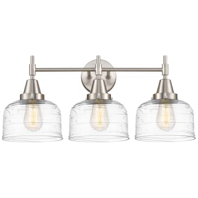 Innovations Lighting Caden 26" Wide 3 Light Satin Nickel Bath Vanity Light W/ Deco Swirl Sh