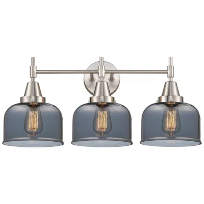 Innovations Lighting Caden 26" Wide 3 Light Satin Nickel Bath Vanity Light W/ Plated Smoke