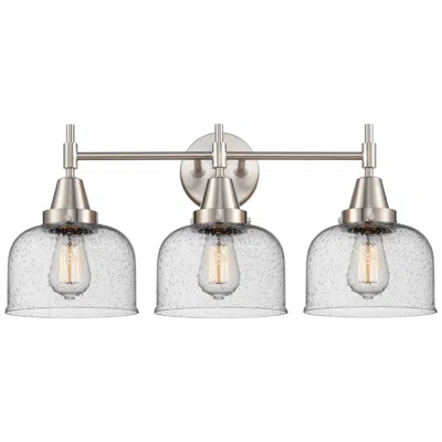 Innovations Lighting Caden 26" Wide 3 Light Satin Nickel Bath Vanity Light W/ Seedy Shade