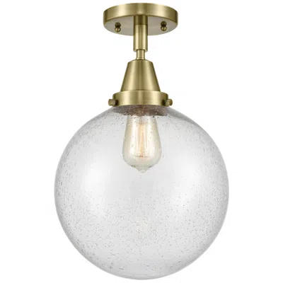 Innovations Lighting Caden Beacon 10" Led Flush Mount - Antique Brass - Seedy Shade