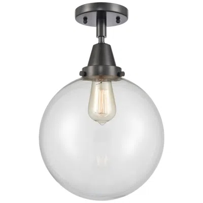 Innovations Lighting Caden Beacon 10" Led Flush Mount - Matte Black - Clear Shade