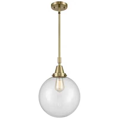 Innovations Lighting Caden Beacon 10" Wide Antique Brass Stem Hung Mini Pendant W/ Clear Sh