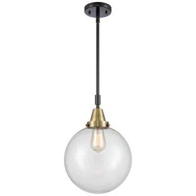 Innovations Lighting Caden Beacon 10" Wide Black Brass Stem Hung Mini Pendant W/ Clear Shad