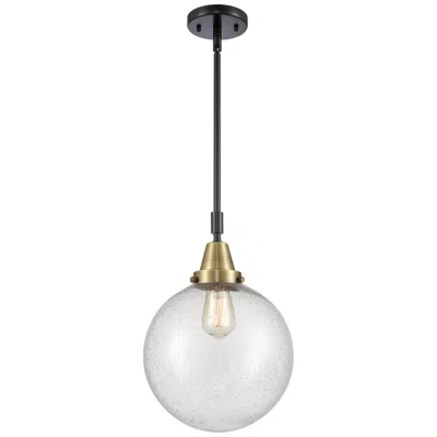 Innovations Lighting Caden Beacon 10" Wide Black Brass Stem Hung Mini Pendant W/ Seedy Shad