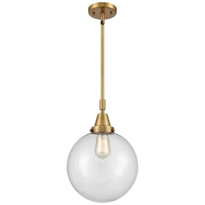 Innovations Lighting Caden Beacon 10" Wide Brushed Brass Stem Hung Mini Pendant W/ Clear Sh