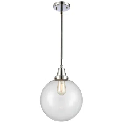 Innovations Lighting Caden Beacon 10" Wide Polished Chrome Stem Hung Mini Pendant W/ Clear