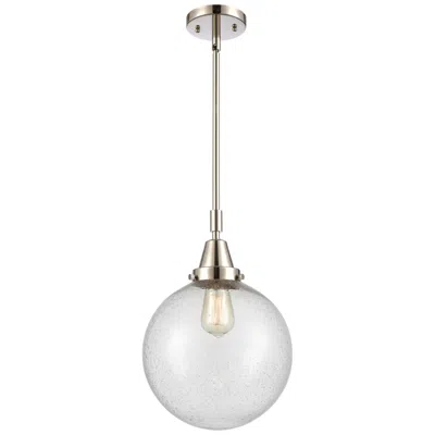 Innovations Lighting Caden Beacon 10" Wide Polished Nickel Stem Hung Mini Pendant W/ Seedy
