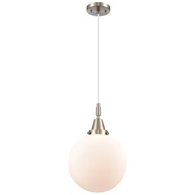 Innovations Lighting Caden Beacon 10"w Brushed Nickel Cord Mini Pendant W/ White Shade