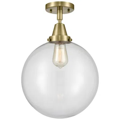 Innovations Lighting Caden Beacon 12" Flush Mount - Antique Brass - Clear Shade