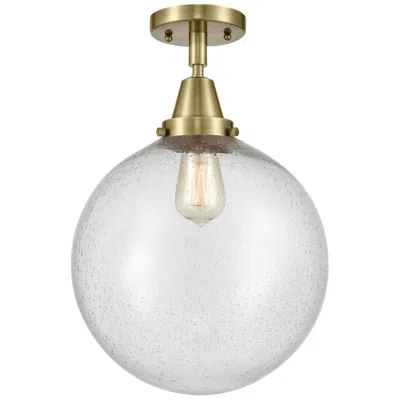 Innovations Lighting Caden Beacon 12" Flush Mount - Antique Brass - Seedy Shade