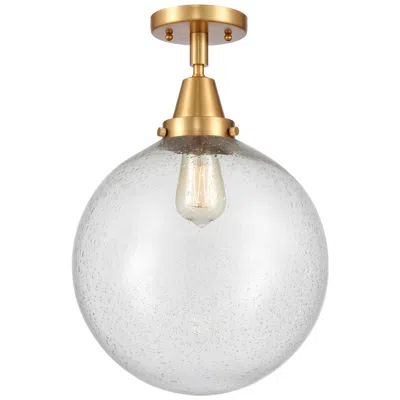 Innovations Lighting Caden Beacon 12" Flush Mount - Satin Gold - Seedy Shade