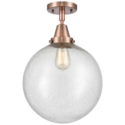 Innovations Lighting Caden Beacon 12" Led Flush Mount - Antique Copper - Seedy Shade
