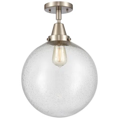 Innovations Lighting Caden Beacon 12" Led Flush Mount - Brushed Satin Nickel - Seedy Shade