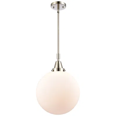Innovations Lighting Caden Beacon 12" Wide Polished Nickel Stem Hung Mini Pendant W/ White