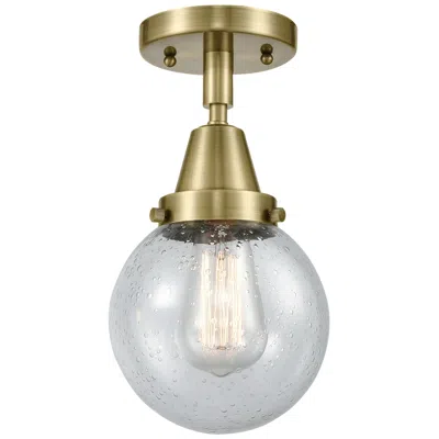 Innovations Lighting Caden Beacon 6" Led Flush Mount - Antique Brass - Seedy Shade