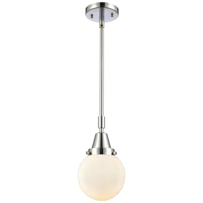 Innovations Lighting Caden Beacon 6" Wide Polished Chrome Stem Hung Mini Pendant W/ White S