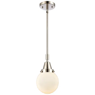 Innovations Lighting Caden Beacon 6" Wide Polished Nickel Stem Hung Mini Pendant W/ White S