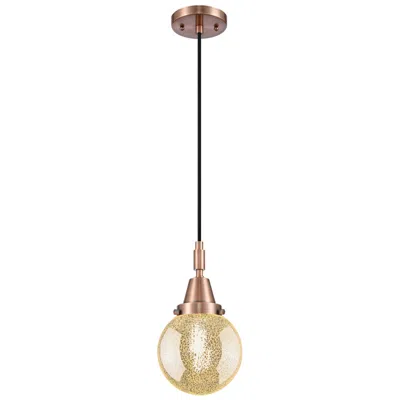 Innovations Lighting Caden Beacon 6"w Antique Copper Cord Mini Pendant With Mercury Shade