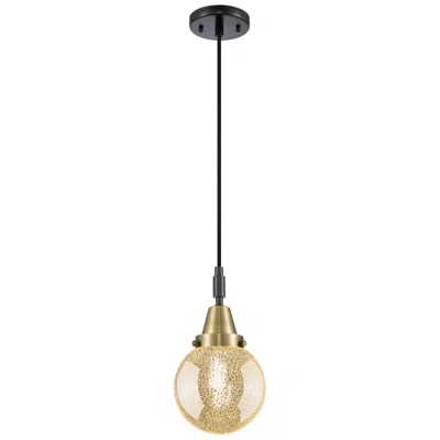 Innovations Lighting Caden Beacon 6"w Black Brass Cord Mini Pendant With Mercury Shade