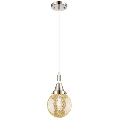 Innovations Lighting Caden Beacon 6"w Polished Nickel Cord Mini Pendant With Mercury Shade In Silver
