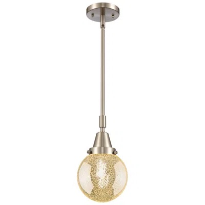 Innovations Lighting Caden Beacon 6"w Satin Nickel Stem Mini Pendant W/ Mercury Shade