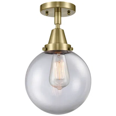Innovations Lighting Caden Beacon 8" Flush Mount - Antique Brass - Clear Shade