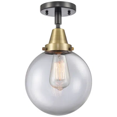 Innovations Lighting Caden Beacon 8" Flush Mount - Black Antique Brass - Clear Shade