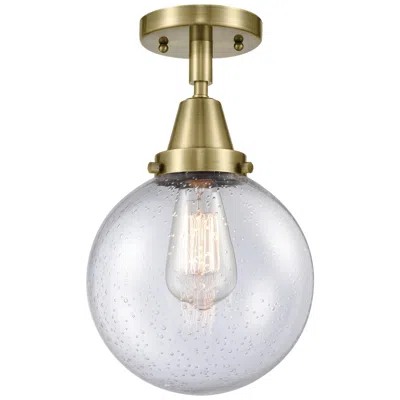 Innovations Lighting Caden Beacon 8" Led Flush Mount - Antique Brass - Seedy Shade