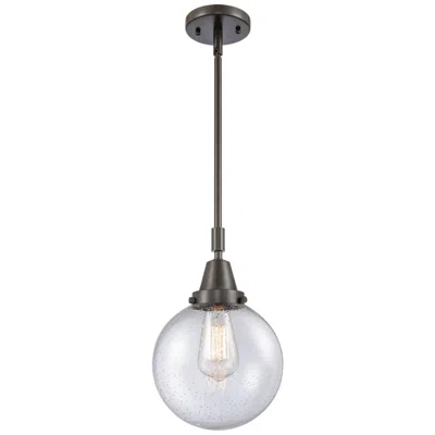 Innovations Lighting Caden Beacon 8" Wide Bronze Stem Hung Mini Pendant W/ Seedy Shade