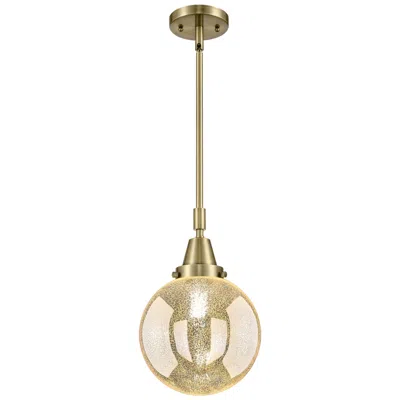 Innovations Lighting Caden Beacon 8"w Antique Brass Stem Mini Pendant With Mercury Shade
