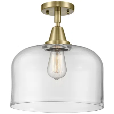 Innovations Lighting Caden Bell 12" Flush Mount - Antique Brass - Clear Shade
