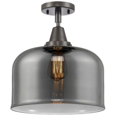 Innovations Lighting Caden Bell 12" Flush Mount - Oil Rubbed Bronze - Plated Smoke Shade