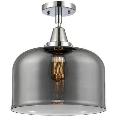 Innovations Lighting Caden Bell 12" Flush Mount - Polished Chrome - Plated Smoke Shade